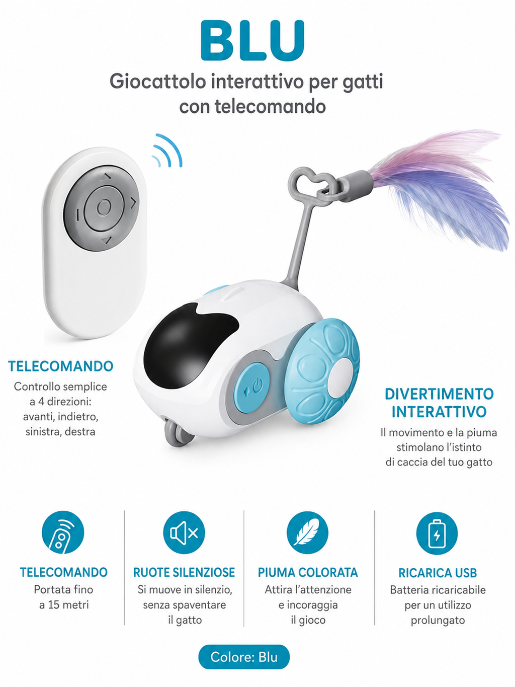 Giocattolo Interattivo Intelligente per Gatti – 2 Modalità