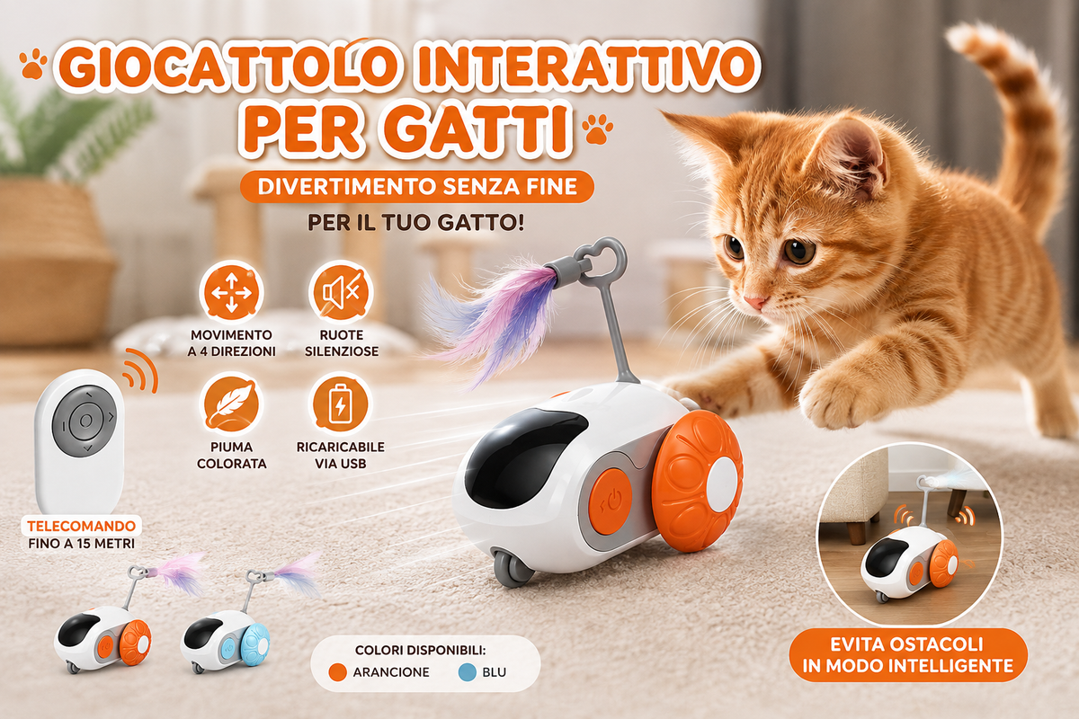 Giocattolo Interattivo Intelligente per Gatti – 2 Modalità