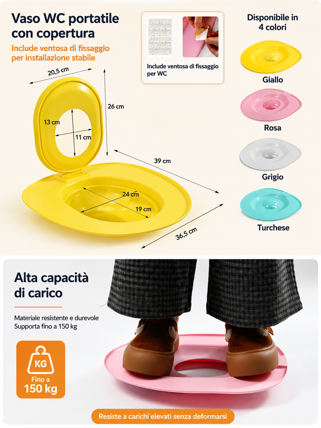 Toilette Riutilizzabile per Gatti con Ventosa